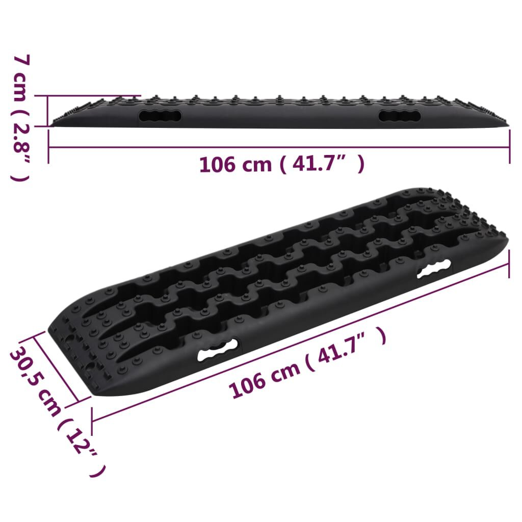 vidaXL Σανίδες Πρόσφυσης 2 τεμ. Μαύρες 106 x 30,5 x 7 εκ. από Νάιλον