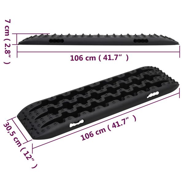 vidaXL Σανίδες Πρόσφυσης 2 τεμ. Μαύρες 106 x 30,5 x 7 εκ. από Νάιλον