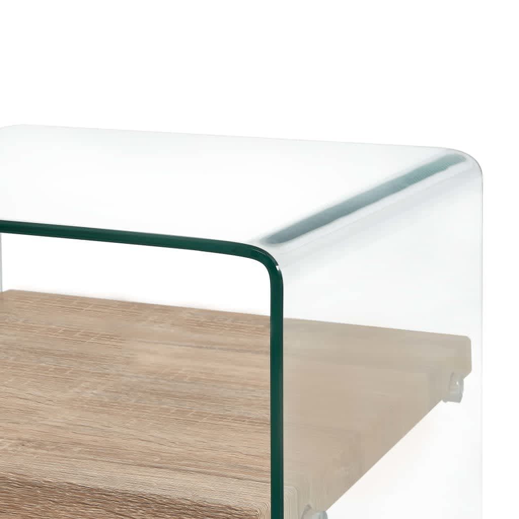 vidaXL Τραπεζάκι Σαλονιού Διάφανο 50 x 50 x 45 εκ. από Ψημένο Γυαλί