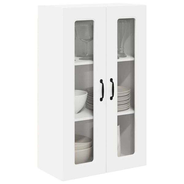 vidaXL Κρεμαστό ντουλάπι κουζίνας με ράφι Λευκό 60 x 31 x 100 εκ.