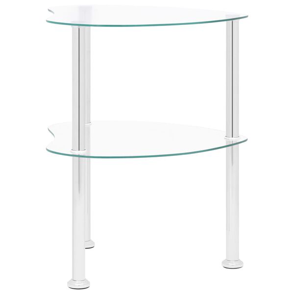 vidaXL Τραπεζάκι Σαλονιού 2 Επιπέδων Διαφανές 38x38x50 εκ. Ψημ. Γυαλί