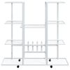 vidaXL Βάση Λουλουδιών με Ρόδες 94,5 x 24,5 x 91,5 εκ. Λευκή Σιδερένια