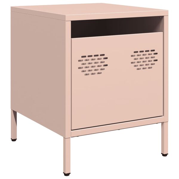 vidaXL Κομοδίνο Ροζ 35x39x43,5 εκ. από Χάλυβα