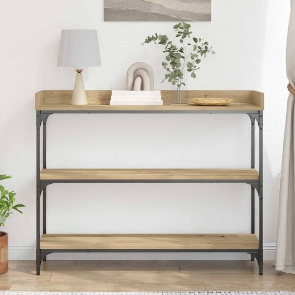 vidaXL Τραπέζι Κονσόλας με ράφι artisan δρυς 100 x 30 x 80 εκατοστά