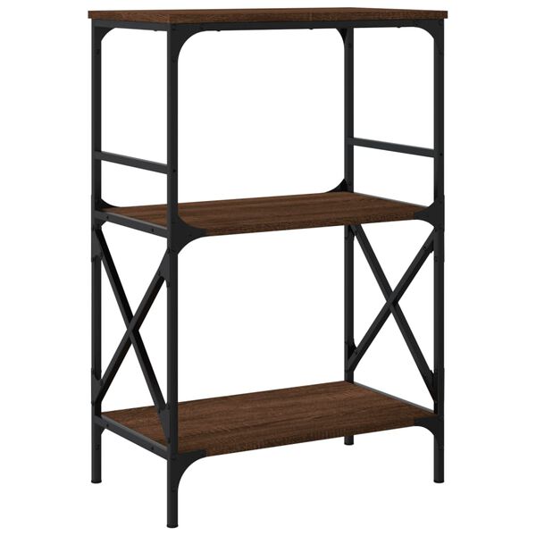 vidaXL Βιβλιοθήκη 3 Επιπέδων Καφέ Δρυς 59x35x90,5 εκ. Επεξεργ. Ξύλο