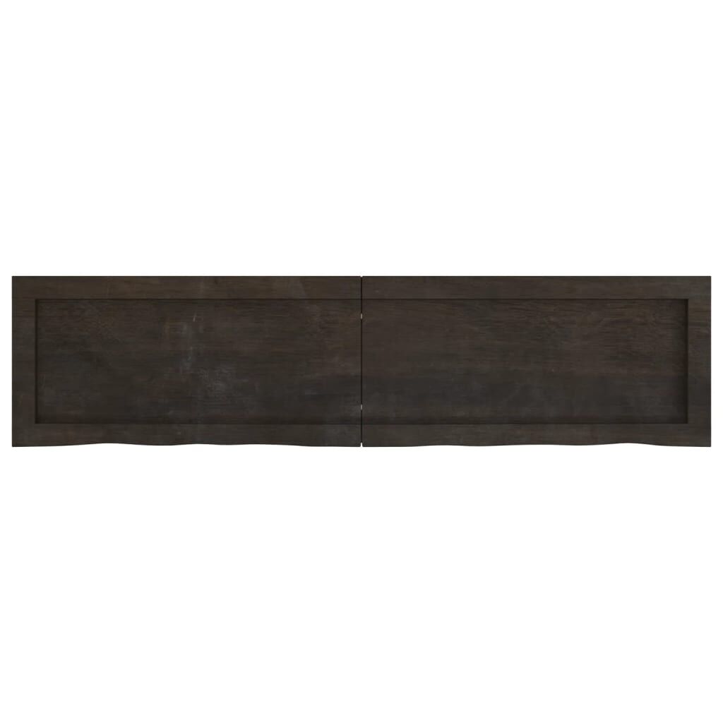 vidaXL Πάγκος Μπάνιου Σκούρο Καφέ 120x30x(2-6) εκ. Επεξεργ. Μασίφ Ξύλο