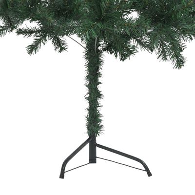 vidaXL Χριστουγεν. Δέντρο Γων. Τεχνητό LED & Μπάλες Πράσινο 210 εκ PVC