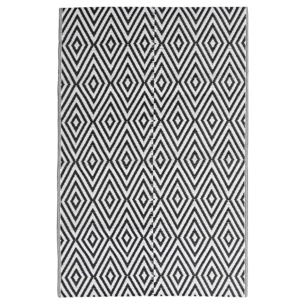 vidaXL Χαλί εξωτερικού χώρου ARAKIL Μαύρο 140x200 cm PP