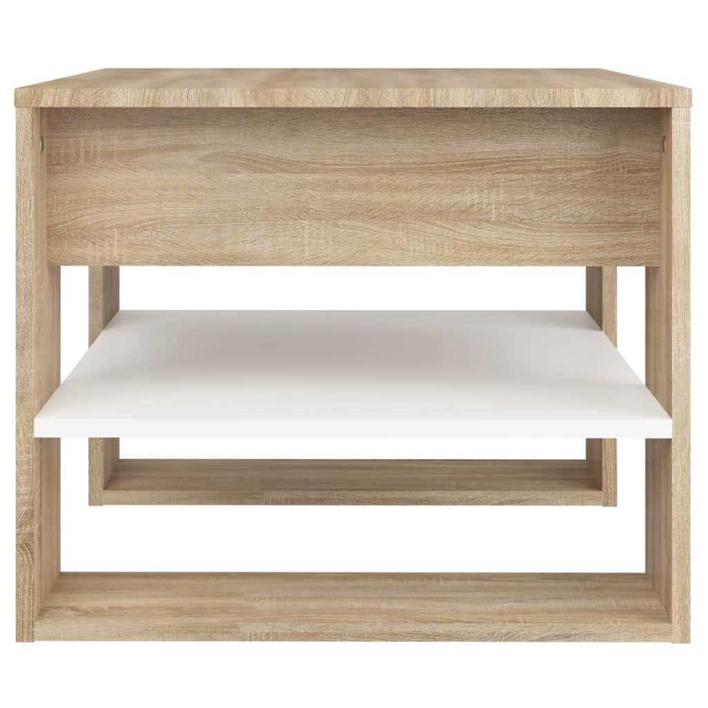 vidaXL Τραπεζάκι Σαλονιού Λευκό & Sonoma Δρυς 55,5x55x45εκ. Επεξ. Ξύλο