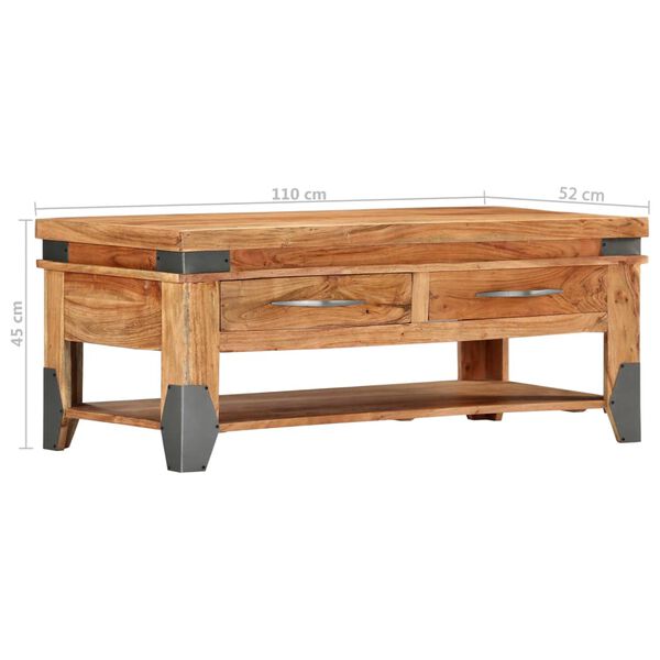 vidaXL Τραπεζάκι Σαλονιού 110 x 52 x 45 εκ. από Μασίφ Ξύλο Ακακίας