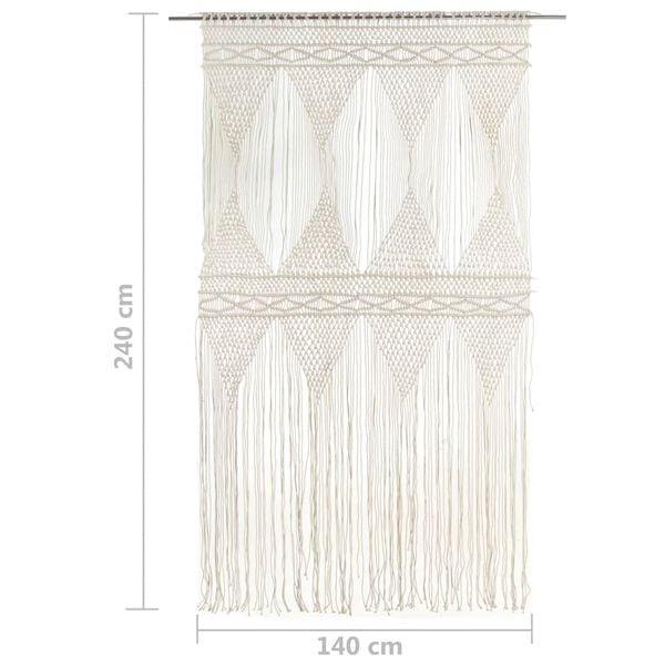 vidaXL Κουρτίνα Μακραμέ 140 x 240 εκ. Βαμβακερή
