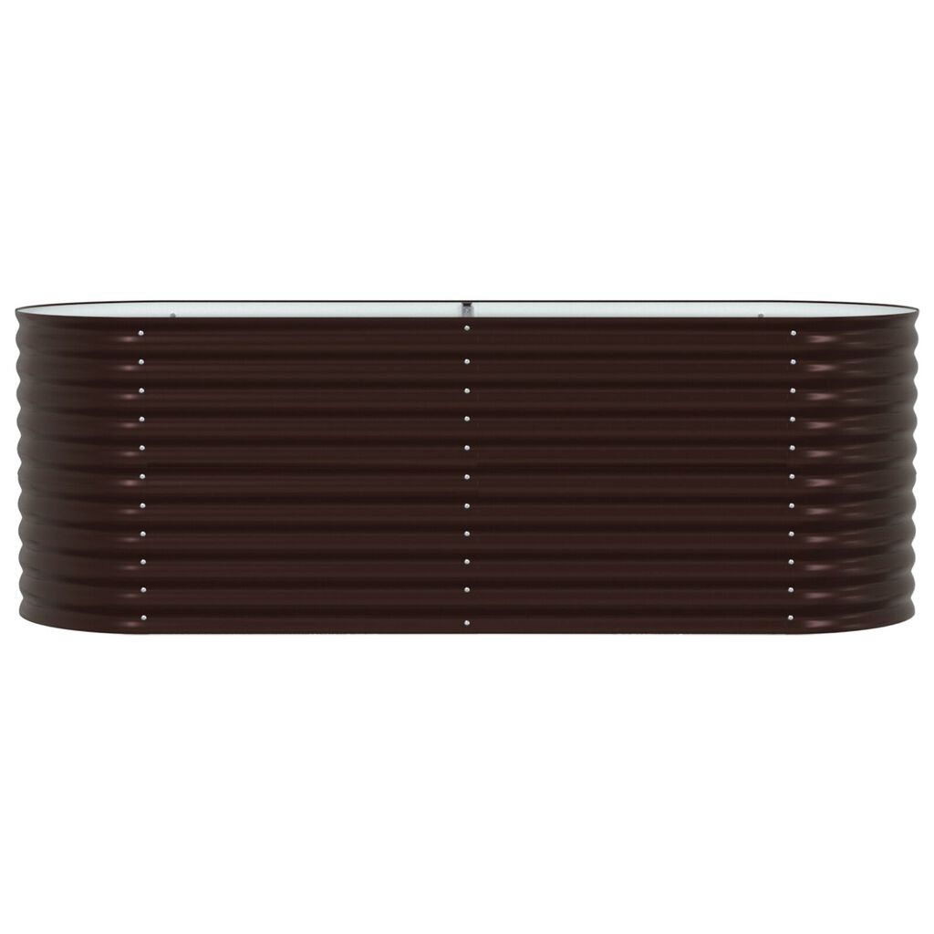 vidaXL Ψηλή Κρεβατοκάμαρα Κήπου Καφέ 240x80x81 εκ από Γαλβανισμένο Χάλυβα