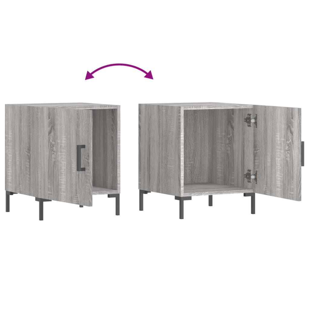 vidaXL Κομοδίνα 2 τεμ. Γκρι Sonoma 40 x 40 x 50 εκ. από Επεξεργ. Ξύλο