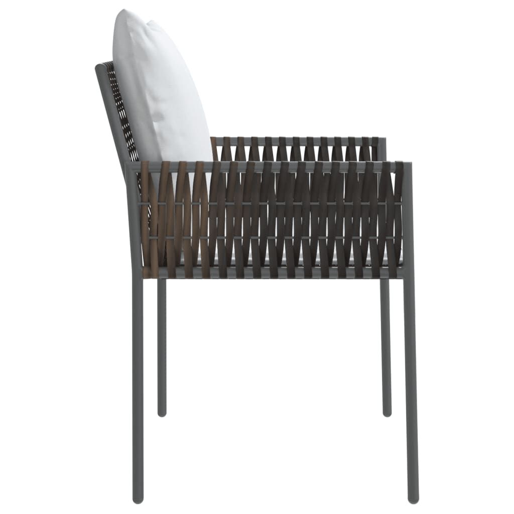 vidaXL Καρέκλες Κήπου με Μαξιλάρια 6 τεμ. Καφέ 54x61x83 εκ Συνθ. Ρατάν
