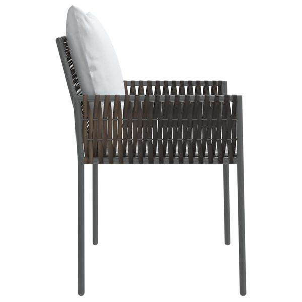 vidaXL Καρέκλες Κήπου με Μαξιλάρια 6 τεμ. Καφέ 54x61x83 εκ Συνθ. Ρατάν