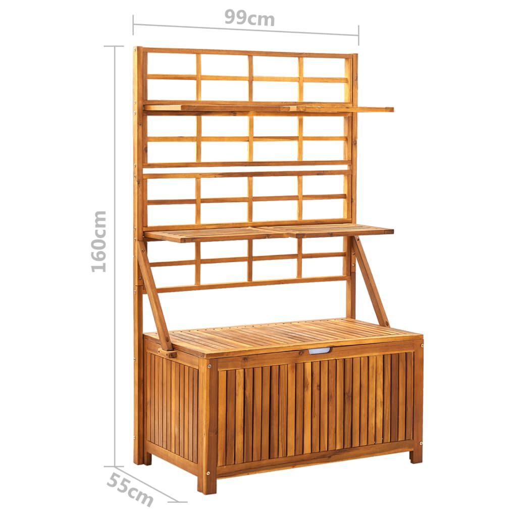 vidaXL Μπαούλο Αποθήκευσης με Καφασωτό 99x55x160 εκ Μασίφ Ξύλο Ακακίας