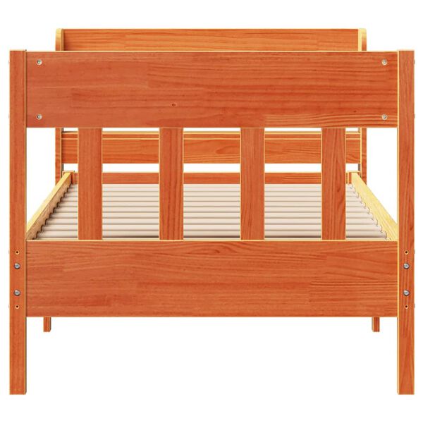 vidaXL Σκελετός Κρεβ. Χωρίς Στρώμα Καφέ Κεριού 75x190 εκ Μασίφ Πεύκο