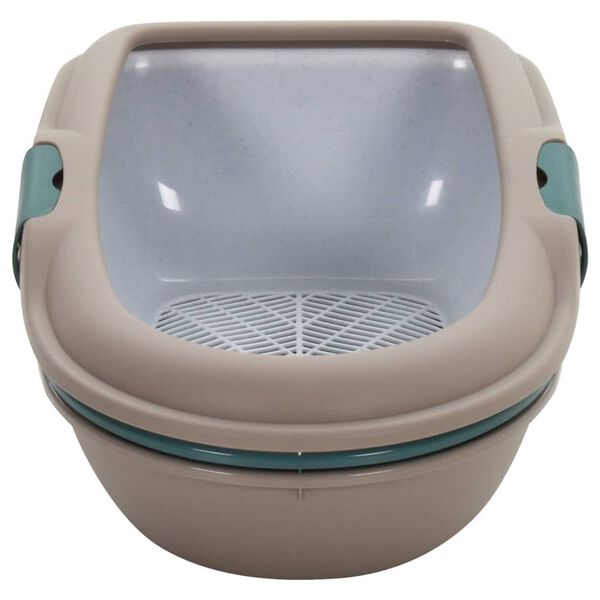 vidaXL Τουαλέτα Γάτας Καφέ και Λευκή 59x39x22 εκ. από Πολυπροπυλένιο