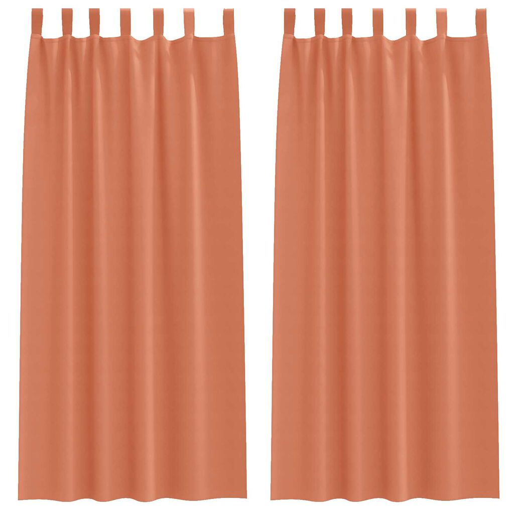 vidaXL Κουρτίνες με κουρτίνες 2 pcs Τερακότα 260 x 140 εκ. Πολυεστέρας