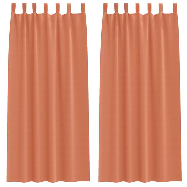 vidaXL Κουρτίνες με κουρτίνες 2 pcs Τερακότα 260 x 140 εκ. Πολυεστέρας