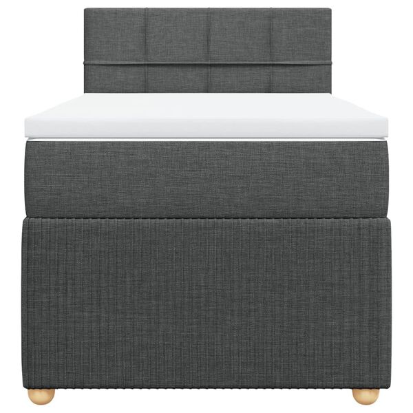 vidaXL Κρεβάτι Boxspring με Στρώμα Σκούρο Γκρι 80x200 εκ. Υφασμάτινο
