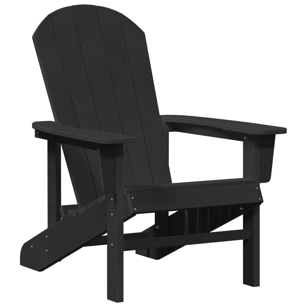 vidaXL Καρέκλα Adirondack Μαύρη 74x82x91 εκ. HDPE