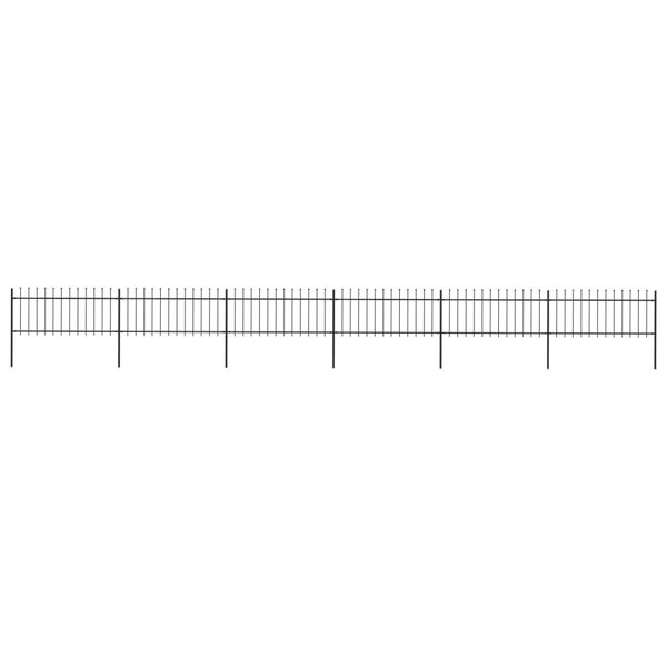 vidaXL Κάγκελα Περίφραξης με Λόγχες Μαύρα 10,2 x 0,8 μ. από Χάλυβα