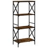 vidaXL Βιβλιοθήκη 4 Επιπέδων Καπνιστή Δρυς 59x35x132 εκ. Επεξεργ. Ξύλο