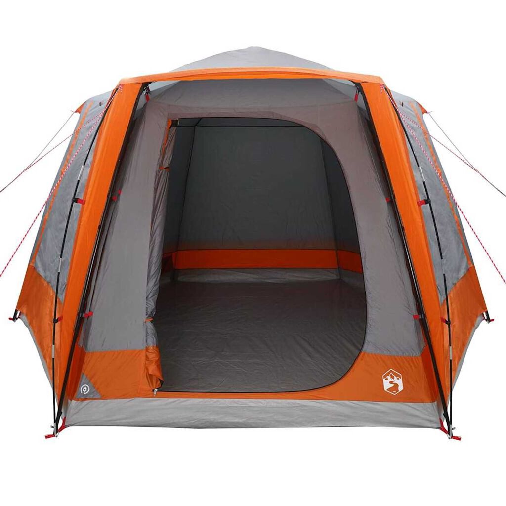 vidaXL Σκηνή Camping Γκρι και πορτοκαλί 420 x 420 x 227 εκ Πολυεστέρας