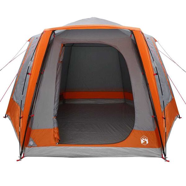 vidaXL Σκηνή Camping Γκρι και πορτοκαλί 420 x 420 x 227 εκ Πολυεστέρας