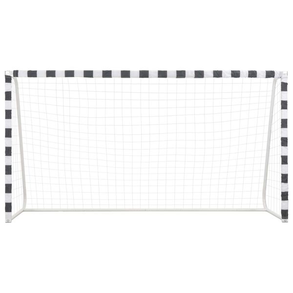 vidaXL Τέρμα Ποδοσφαίρου Ασπρόμαυρο 300 x 160 x 90 εκ. Μεταλλικό