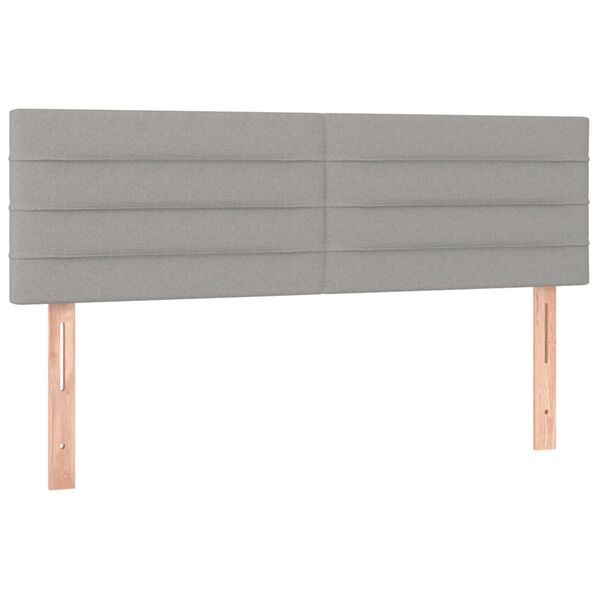 vidaXL Κρεβάτι Boxspring με Στρώμα Ανοιχτό Γκρι 140x200 εκ. Υφασμάτινο