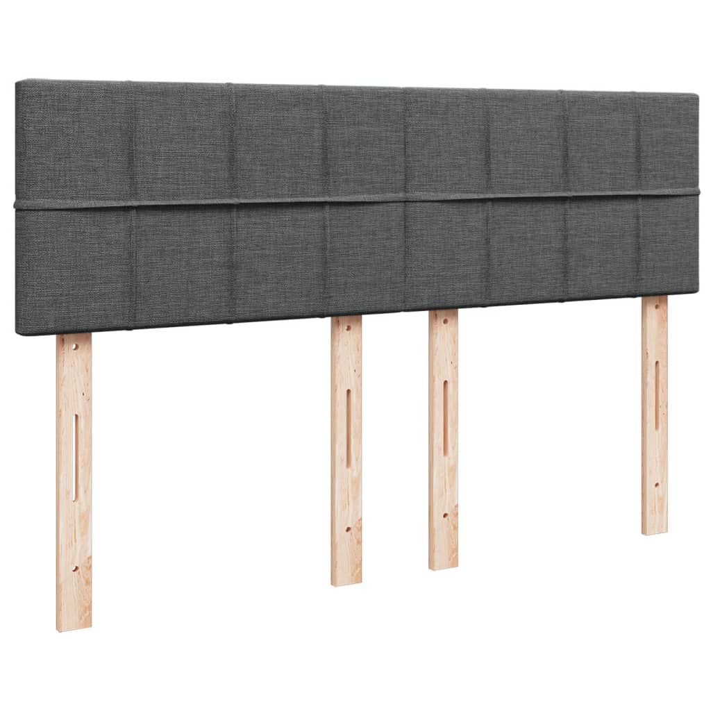 vidaXL Κρεβάτι Boxspring με Στρώμα Σκούρο Γκρι 140x200 εκ Υφασμάτινο