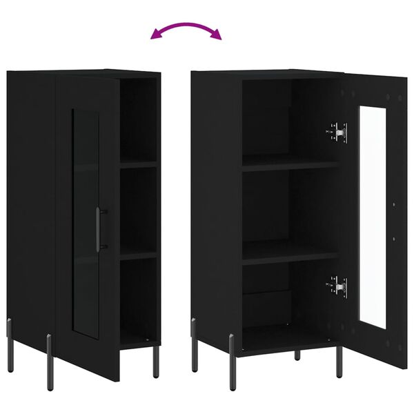 vidaXL Ντουλάπι Μαύρο 34,5 x 34 x 90 εκ. από Επεξεργασμένο Ξύλο