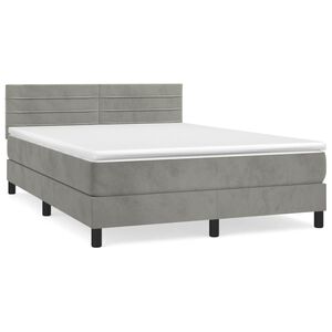 vidaXL &Kappa;&rho;&epsilon;&beta;ά&tau;&iota; Boxspring &mu;&epsilon; &Sigma;&tau;&rho;ώ&mu;&alpha; &Alpha;&nu;&omicron;&iota;&chi;&tau;ό &Gamma;&kappa;&rho;&iota; 140x190 &epsilon;&kappa;. &Beta;&epsilon;&lambda;&omicron;ύ&delta;&iota;&nu;&omicron;
