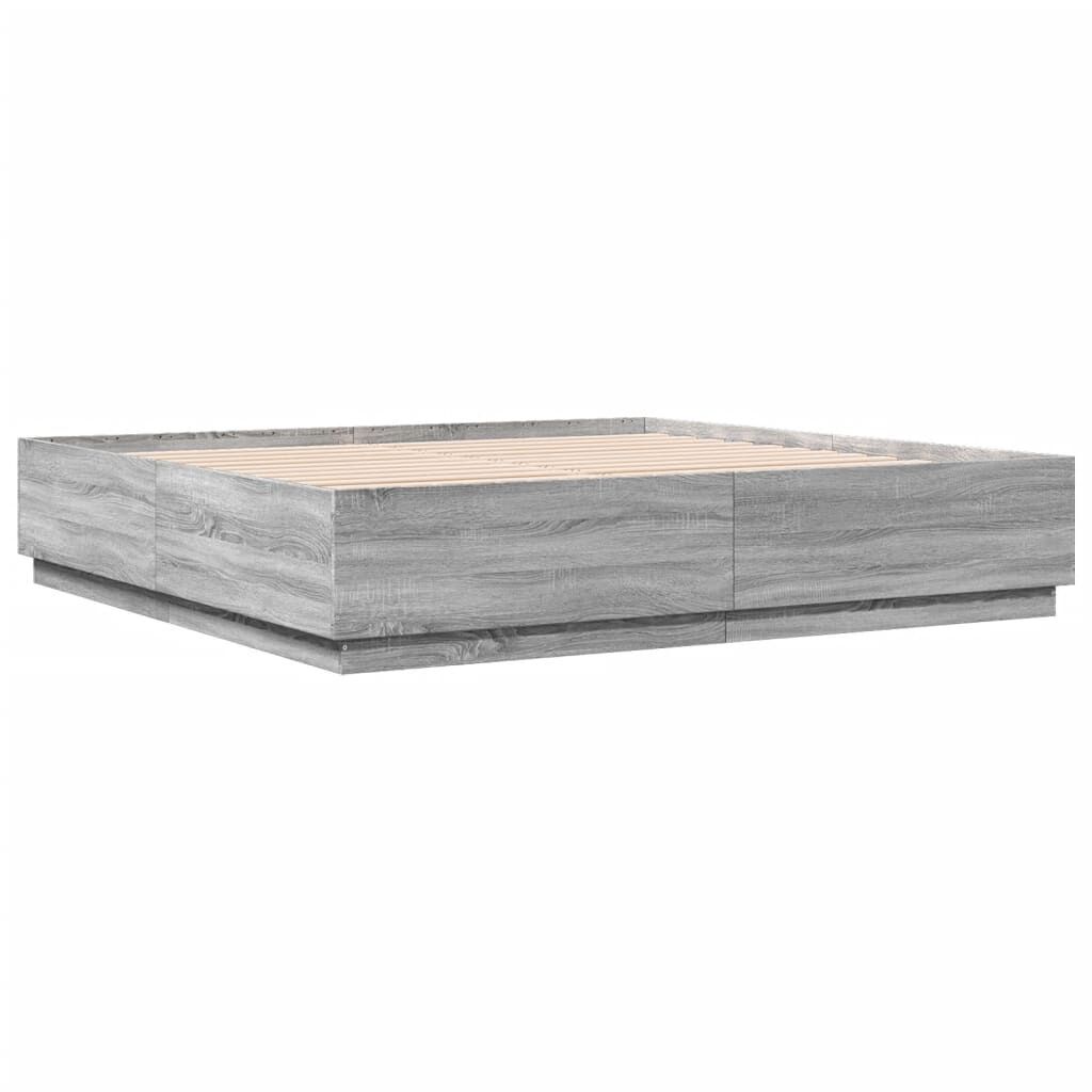 vidaXL Πλαίσιο Κρεβατιού Γκρι Sonoma 200x200 εκ. Επεξεργασμένο Ξύλο