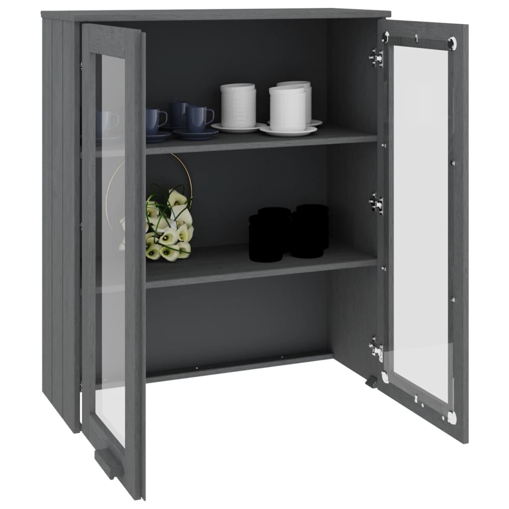 vidaXL Πάνω Μέρος Ντουλαπιού HAMAR Γκρι 85x35x100 εκ. Μασίφ Πεύκο