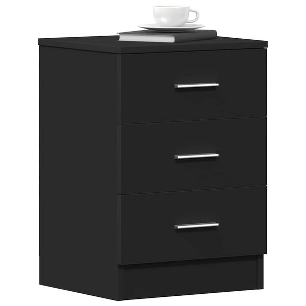 vidaXL Κομοδίνο Μαύρο 38 x 35 x 56 εκ. από Μοριοσανίδα