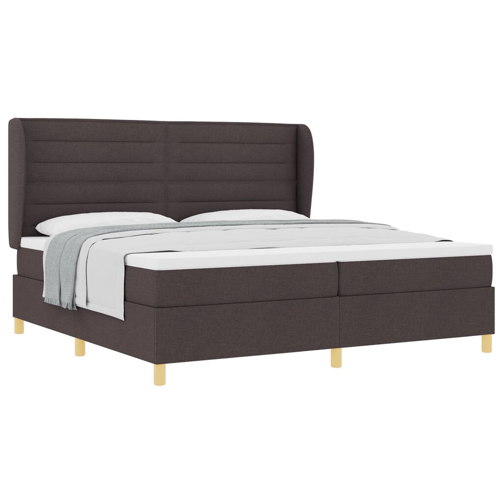 vidaXL Κρεβάτι Box Spring με Στρώμα Καφέ 200x200 εκ Υφάσμα