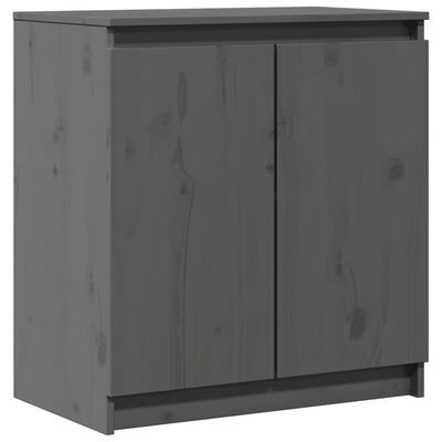 vidaXL Βοηθητικό Ντουλάπι Γκρι 60 x 36 x 65 εκ. από Μασίφ Ξύλο Πεύκου