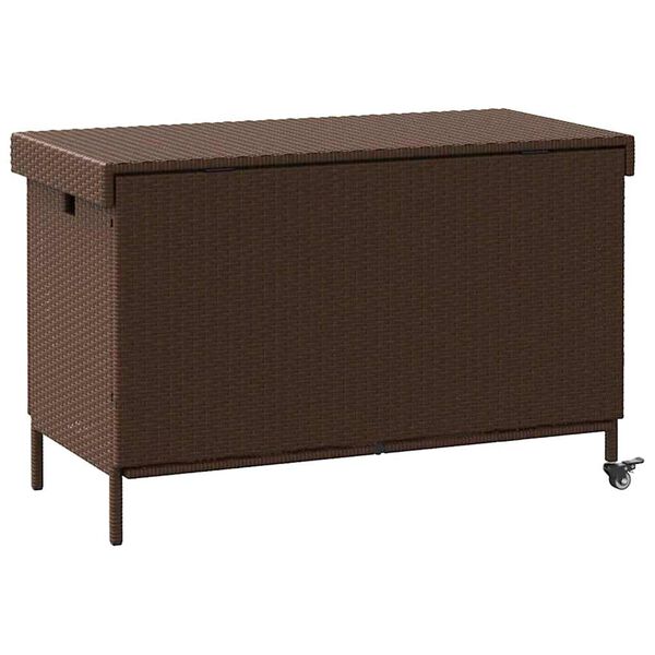 vidaXL Κουτί Αποθήκευσης Κήπου με Ρόδες 110x55x73 εκ. Συνθετικό Ρατάν