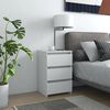 vidaXL Κομοδίνα 2 τεμ. Λευκά 40 x 35 x 62,5 εκ. από Επεξ. Ξύλο