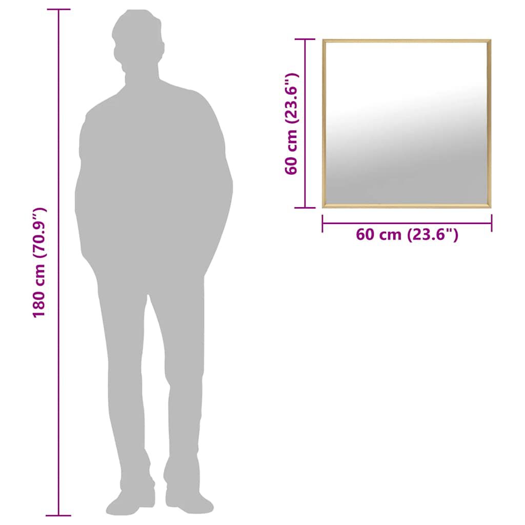 vidaXL Καθρέφτης Χρυσός 60 x 60 εκ.