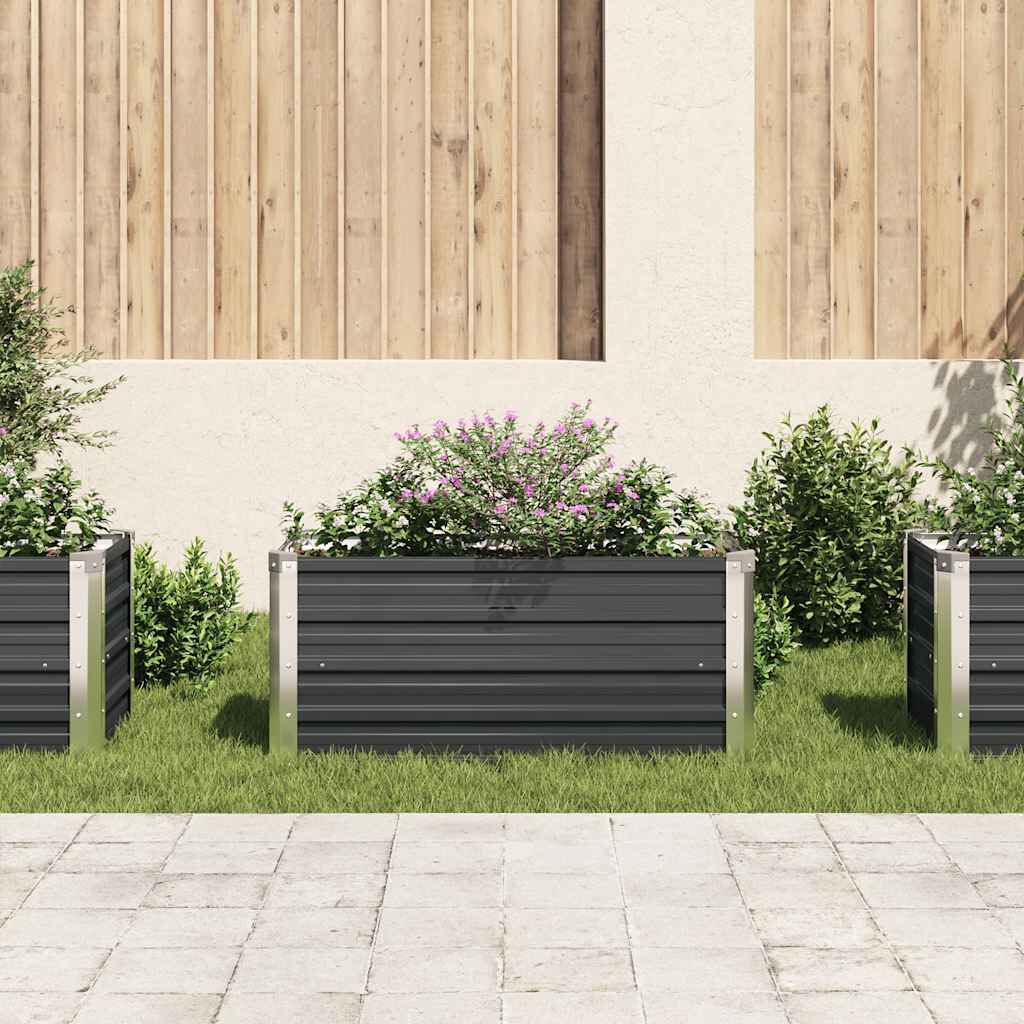 vidaXL Ζαρντινιέρα Υπερυψωμένη Ανθρακί 100x40x45 εκ. Γαλβαν. Χάλυβας