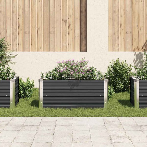 vidaXL Ζαρντινιέρα Υπερυψωμένη Ανθρακί 100x40x45 εκ. Γαλβαν. Χάλυβας