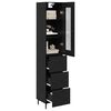 vidaXL Highboard &Mu;&alpha;ύ&rho;&eta; &Omicron;&xi;&upsilon;ά 34,5 x 34 x 180 &epsilon;&kappa;. &Epsilon;&pi;&epsilon;&xi;&epsilon;&rho;&gamma;&alpha;&sigma;&mu;έ&nu;&omicron; &xi;ύ&lambda;&omicron;