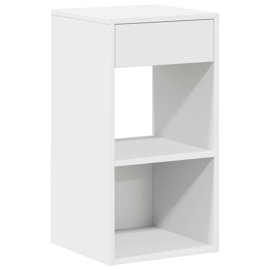 vidaXL Κομοδίνο με συρτάρι Λευκό 35x34x66,5 cm