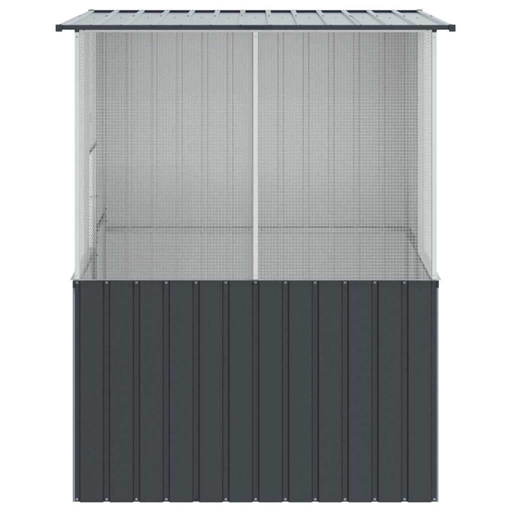 vidaXL Κλουβί Πουλιών Ανθρακί 215x78x200 εκ. Γαλβανισμένος Χάλυβας