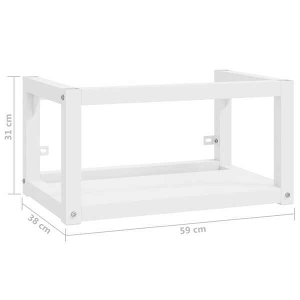 vidaXL Έπιπλο Μπάνιου Επιτοίχιο Λευκό 59 x 38 x 31 εκ. Σιδερένιο