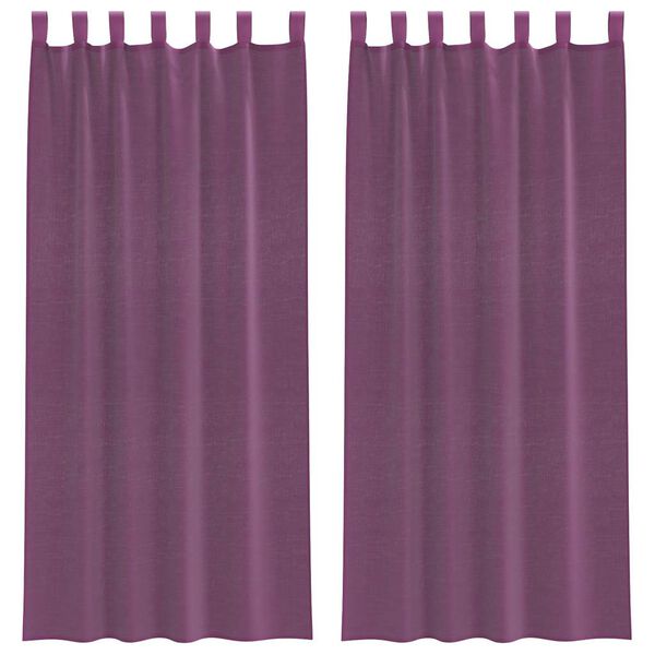 vidaXL Κουρτίνες Voile με βρόχους 2 τεμάχια Μοβ 140x245 εκ.